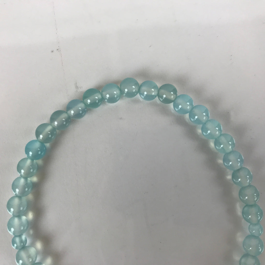 Japanese Buddhist Prayer Bracelet Vtg Rosary Juzu Blue Glass Beads Tassels JZ151