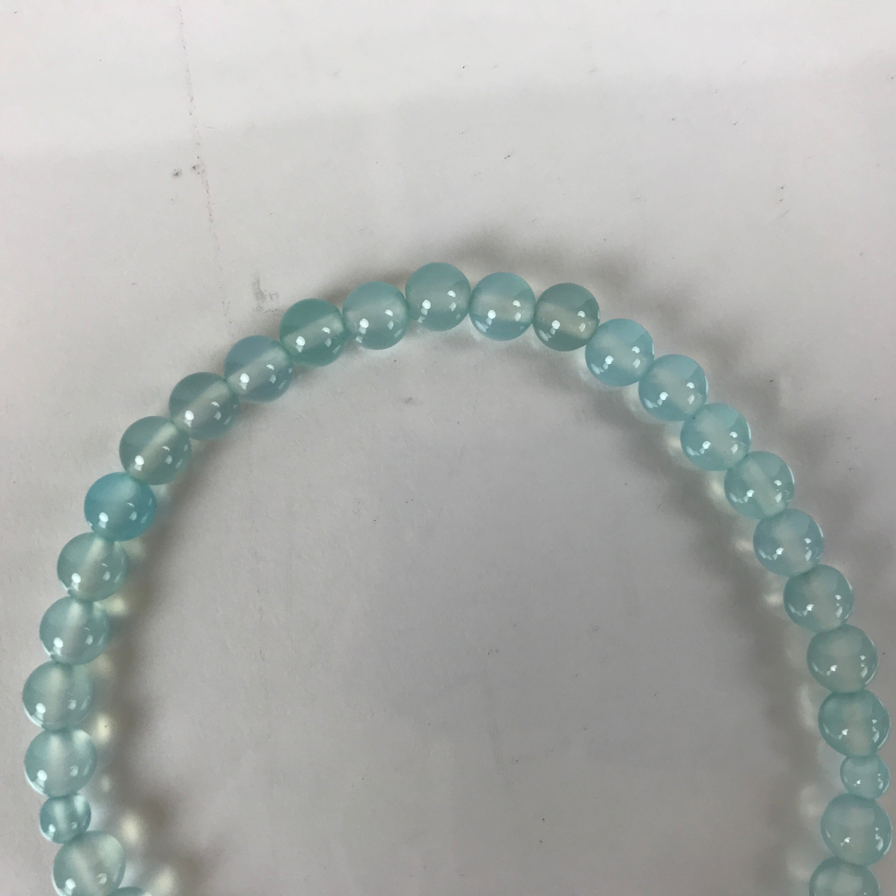 Japanese Buddhist Prayer Bracelet Vtg Rosary Juzu Blue Glass Beads Tassels JZ151