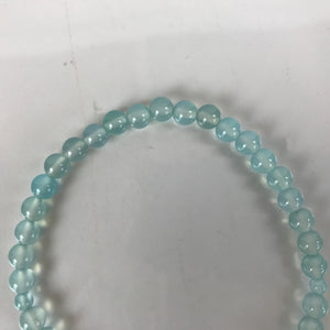 Japanese Buddhist Prayer Bracelet Vtg Rosary Juzu Blue Glass Beads Tassels JZ151