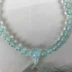 Japanese Buddhist Prayer Bracelet Vtg Rosary Juzu Blue Glass Beads Tassels JZ151