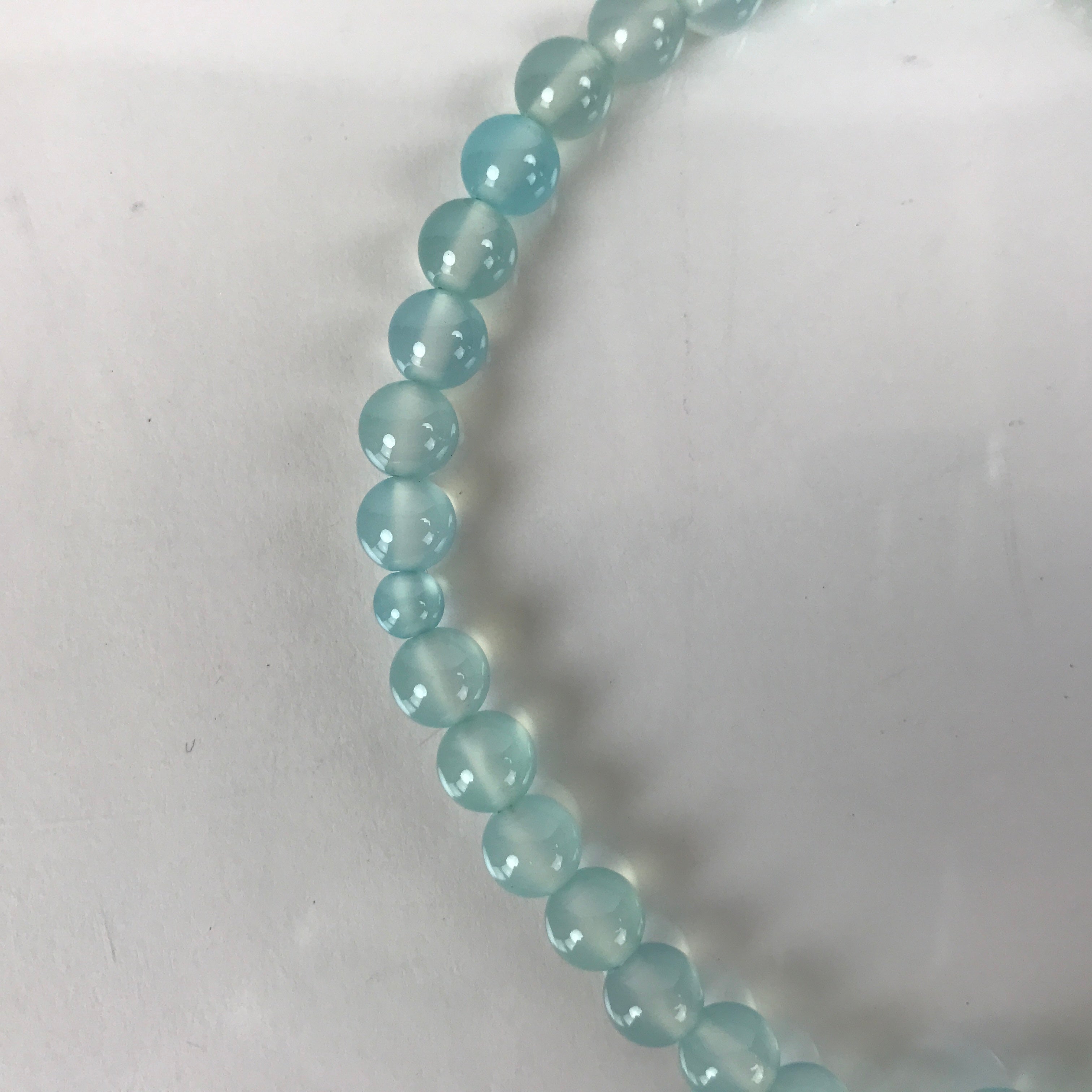 Japanese Buddhist Prayer Bracelet Vtg Rosary Juzu Blue Glass Beads Tassels JZ151