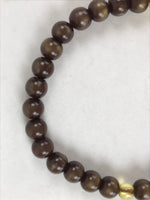 Japanese Buddhist Prayer Bracelet Vtg Rosary Juzu Brown Iridescent Pompoms JZ143