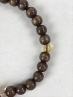Japanese Buddhist Prayer Bracelet Vtg Rosary Juzu Brown Iridescent Pompoms JZ143