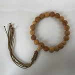 Japanese Buddhist Prayer Bracelet Vtg Rosary Juzu Brown Natural Wood Beads JZ155