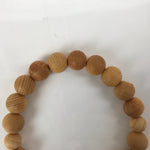 Japanese Buddhist Prayer Bracelet Vtg Rosary Juzu Brown Natural Wood Beads JZ155