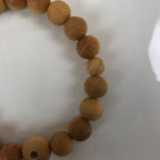 Japanese Buddhist Prayer Bracelet Vtg Rosary Juzu Brown Natural Wood Beads JZ155