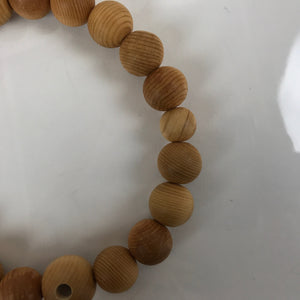 Japanese Buddhist Prayer Bracelet Vtg Rosary Juzu Brown Natural Wood Beads JZ155