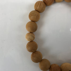 Japanese Buddhist Prayer Bracelet Vtg Rosary Juzu Brown Natural Wood Beads JZ155