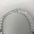 Japanese Buddhist Prayer Bracelet Vtg Rosary Juzu Clear Green Glass Tassel JZ152