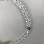 Japanese Buddhist Prayer Bracelet Vtg Rosary Juzu Clear Green Glass Tassel JZ152