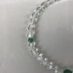 Japanese Buddhist Prayer Bracelet Vtg Rosary Juzu Clear Green Glass Tassel JZ152