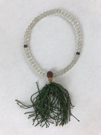 Japanese Buddhist Prayer Bracelet Vtg Rosary Juzu Clear White Purple Green JZ138