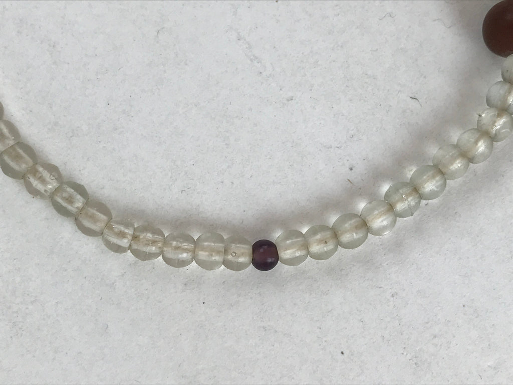 Japanese Buddhist Prayer Bracelet Vtg Rosary Juzu Clear White Purple Green JZ138