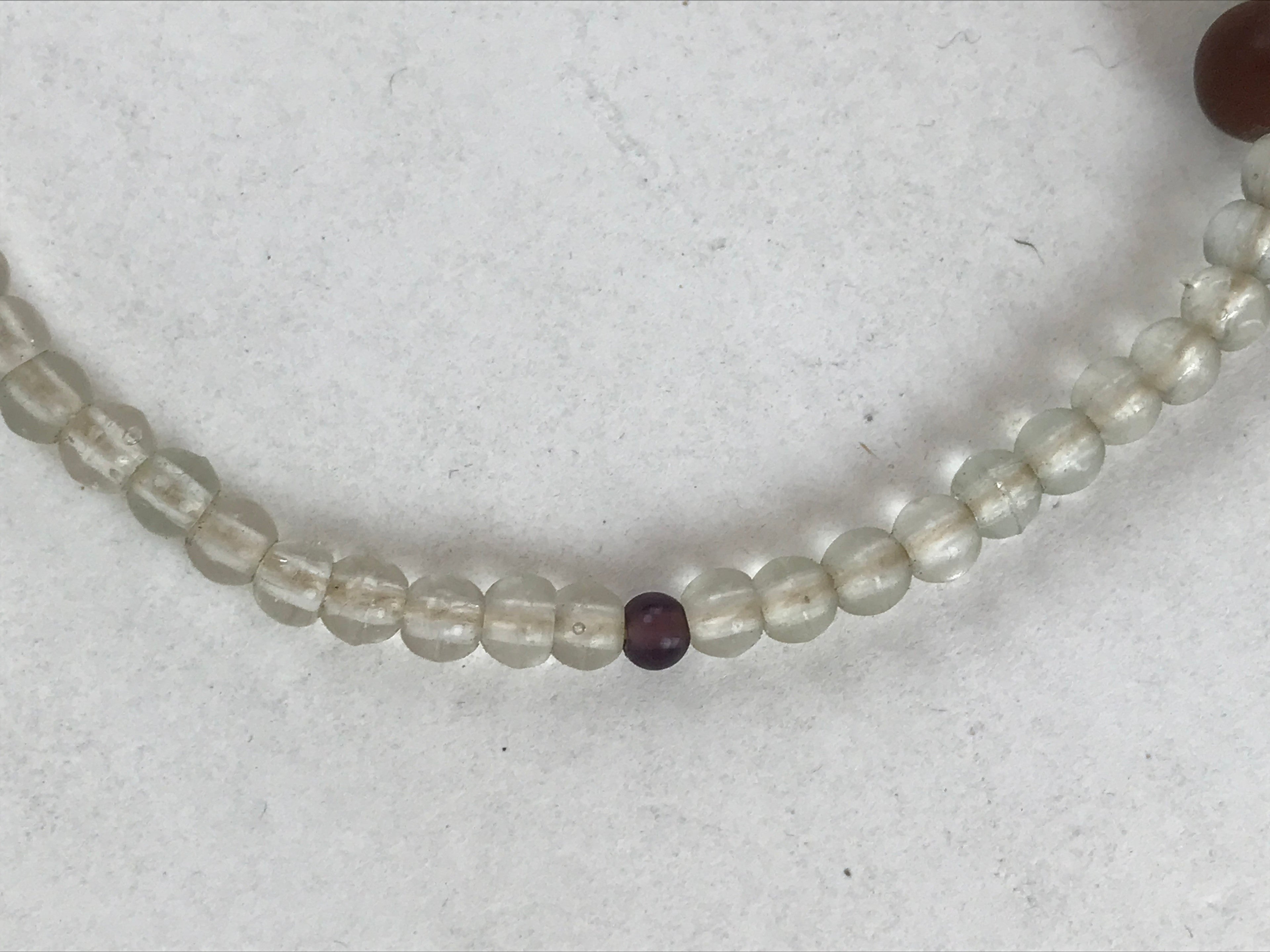 Japanese Buddhist Prayer Bracelet Vtg Rosary Juzu Clear White Purple Green JZ138
