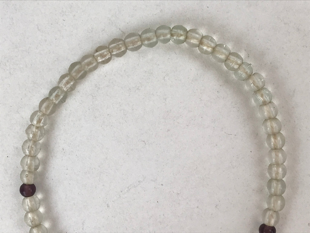 Japanese Buddhist Prayer Bracelet Vtg Rosary Juzu Clear White Purple Green JZ138