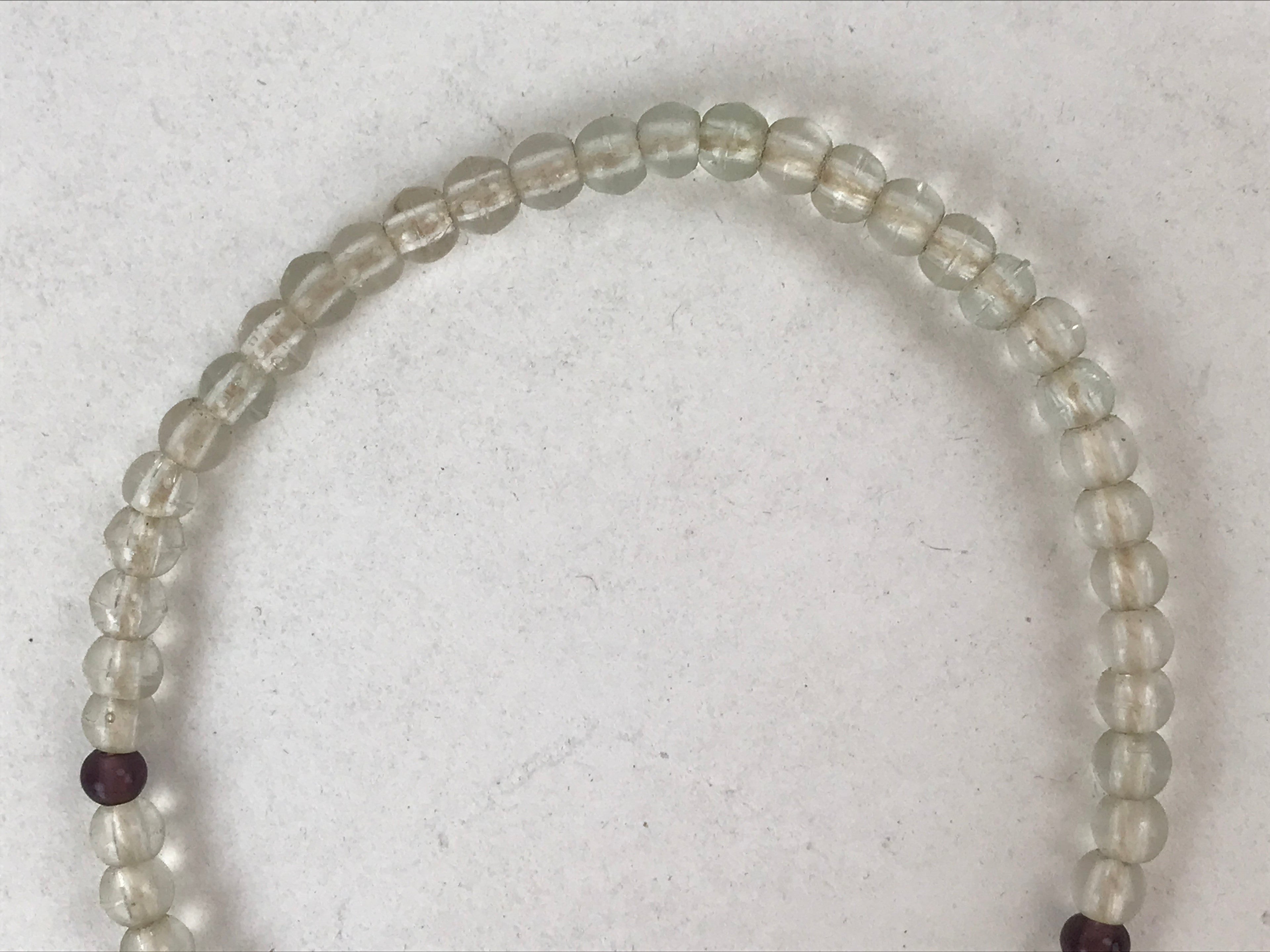 Japanese Buddhist Prayer Bracelet Vtg Rosary Juzu Clear White Purple Green JZ138