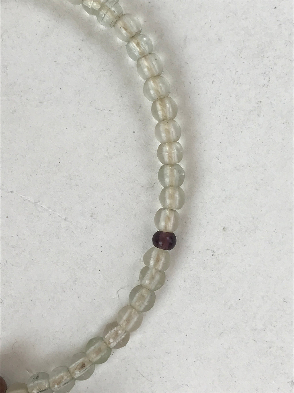 Japanese Buddhist Prayer Bracelet Vtg Rosary Juzu Clear White Purple Green JZ138