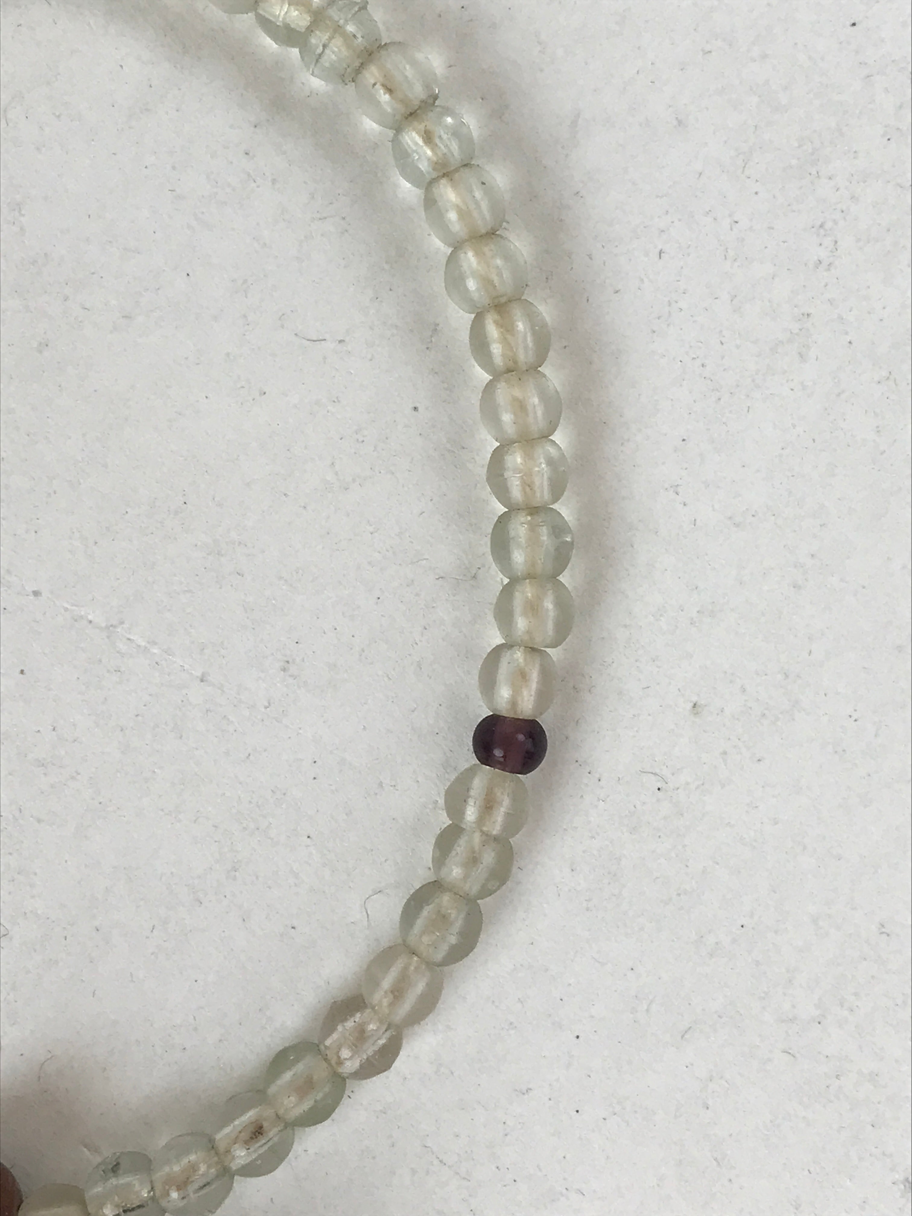 Japanese Buddhist Prayer Bracelet Vtg Rosary Juzu Clear White Purple Green JZ138