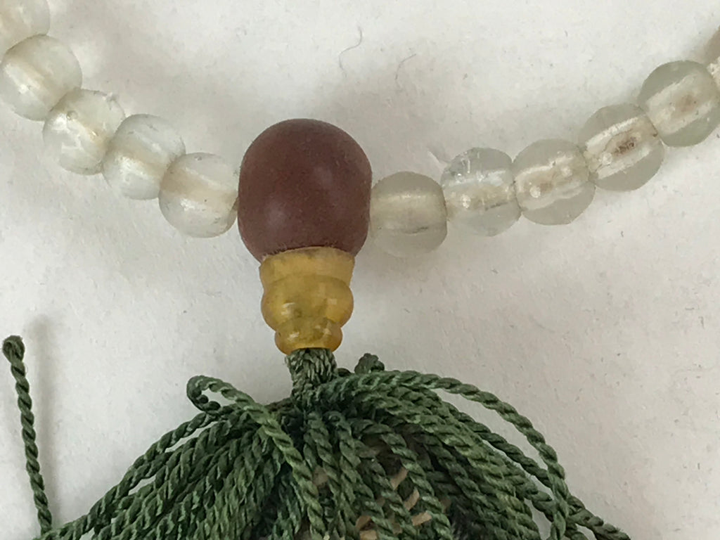 Japanese Buddhist Prayer Bracelet Vtg Rosary Juzu Clear White Purple Green JZ138