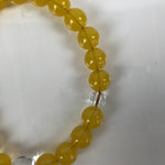 Japanese Buddhist Prayer Bracelet Vtg Rosary Juzu Clear Yellow Brown Cord JZ153