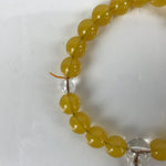 Japanese Buddhist Prayer Bracelet Vtg Rosary Juzu Clear Yellow Brown Cord JZ153