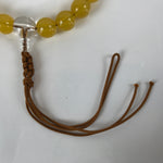 Japanese Buddhist Prayer Bracelet Vtg Rosary Juzu Clear Yellow Brown Cord JZ153