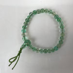 Japanese Buddhist Prayer Bracelet Vtg Rosary Juzu Green Glass Beads JZ157