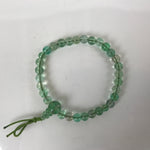 Japanese Buddhist Prayer Bracelet Vtg Rosary Juzu Green Glass Beads JZ157