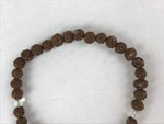 Japanese Buddhist Prayer Bracelet Vtg Rosary Juzu Mala Brown Clear Green JZ139