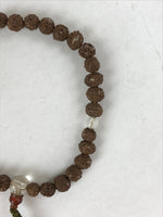 Japanese Buddhist Prayer Bracelet Vtg Rosary Juzu Mala Brown Clear Green JZ139