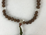 Japanese Buddhist Prayer Bracelet Vtg Rosary Juzu Mala Brown Clear Green JZ139
