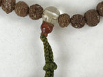 Japanese Buddhist Prayer Bracelet Vtg Rosary Juzu Mala Brown Clear Green JZ139