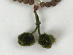 Japanese Buddhist Prayer Bracelet Vtg Rosary Juzu Mala Brown Clear Green JZ139
