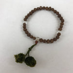 Japanese Buddhist Prayer Bracelet Vtg Rosary Juzu Mala Brown Clear Green JZ139