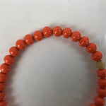 Japanese Buddhist Prayer Bracelet Vtg Rosary Juzu Orange Stone Glass Beads JZ156