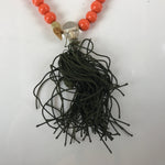 Japanese Buddhist Prayer Bracelet Vtg Rosary Juzu Orange Stone Glass Beads JZ156