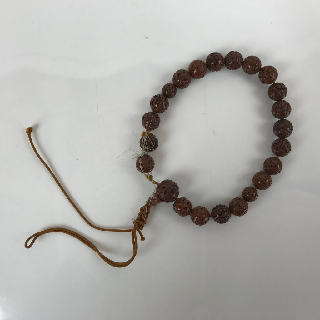 Japanese Buddhist Prayer Bracelet Vtg Rosary Juzu Replica Bodhi Seed Beads JZ150