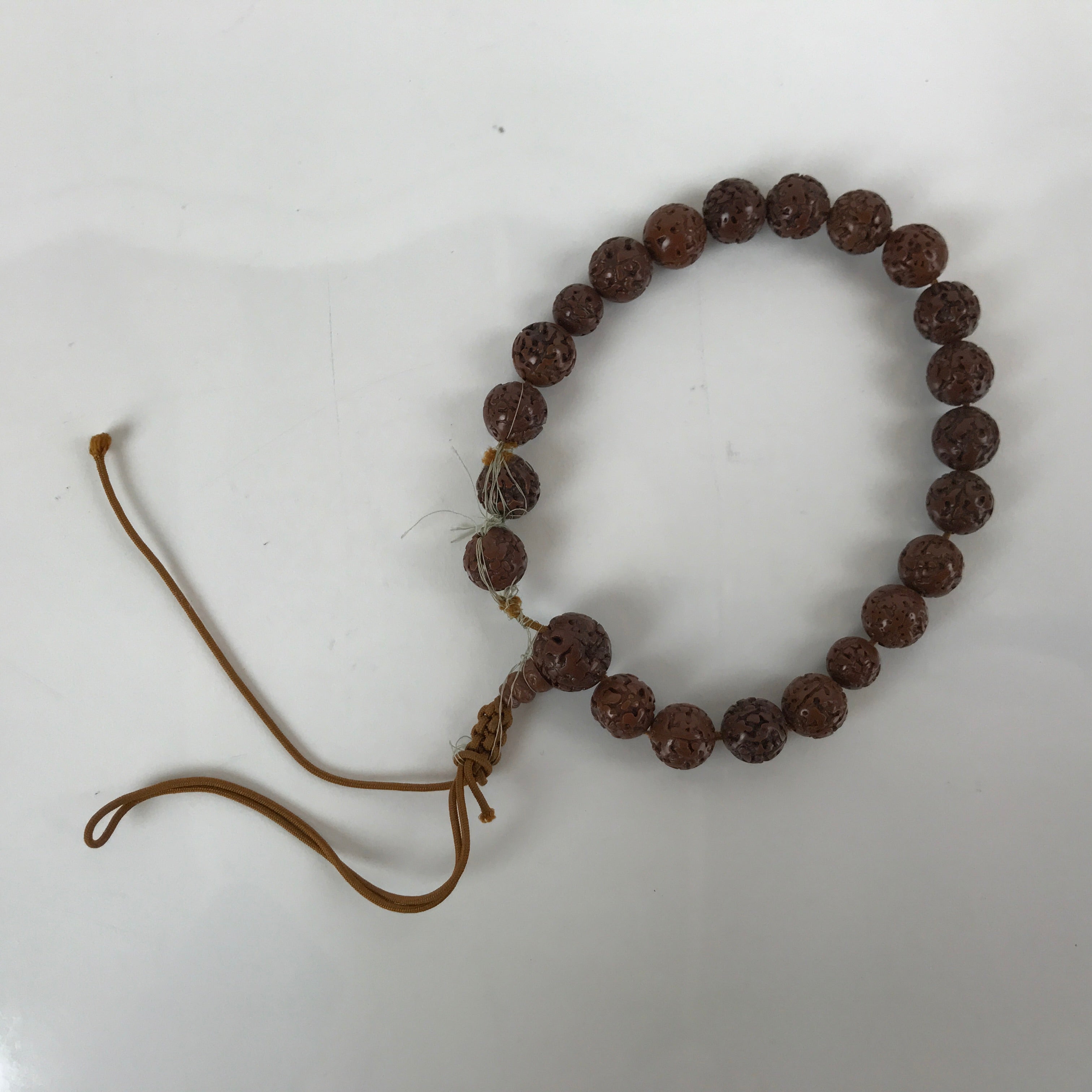 Japanese Buddhist Prayer Bracelet Vtg Rosary Juzu Replica Bodhi Seed Beads JZ150
