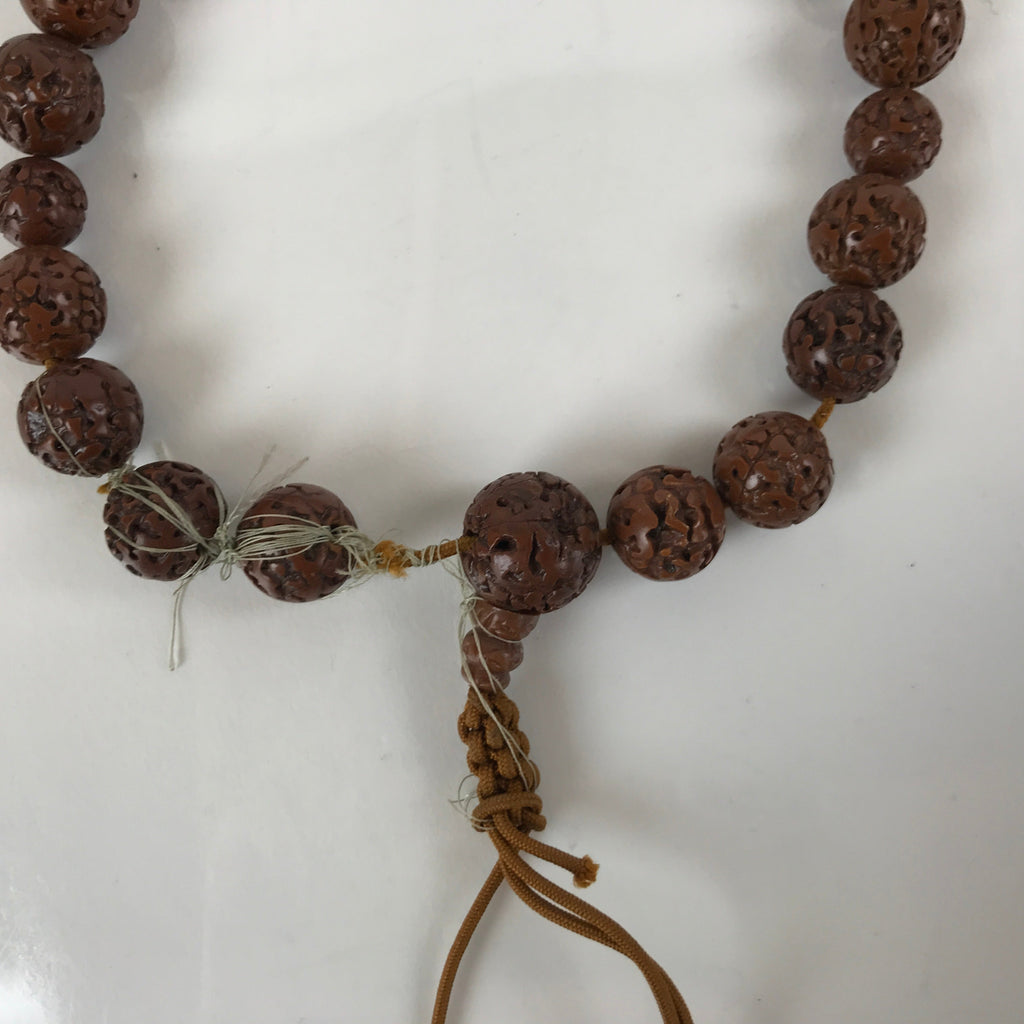 Japanese Buddhist Prayer Bracelet Vtg Rosary Juzu Replica Bodhi Seed Beads JZ150