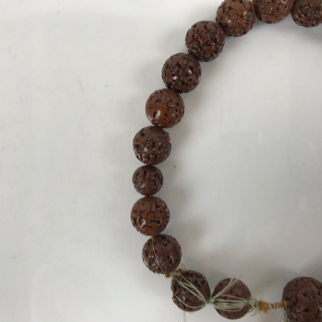 Japanese Buddhist Prayer Bracelet Vtg Rosary Juzu Replica Bodhi Seed Beads JZ150
