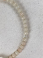 Japanese Buddhist Prayer Bracelet Vtg Rosary Juzu White Clear Beige Tassel JZ140