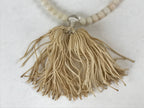 Japanese Buddhist Prayer Bracelet Vtg Rosary Juzu White Clear Beige Tassel JZ140