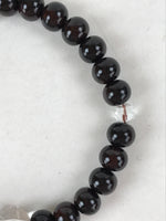 Japanese Buddhist Prayer Bracelet Vtg Rosary Juzu Wood Dark Brown Pompoms JZ141