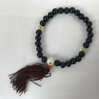 Japanese Buddhist Prayer Bracelet Vtg Rosary Juzu Wooden Beads Brown JZ158