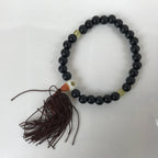 Japanese Buddhist Prayer Bracelet Vtg Rosary Juzu Wooden Beads Brown JZ158