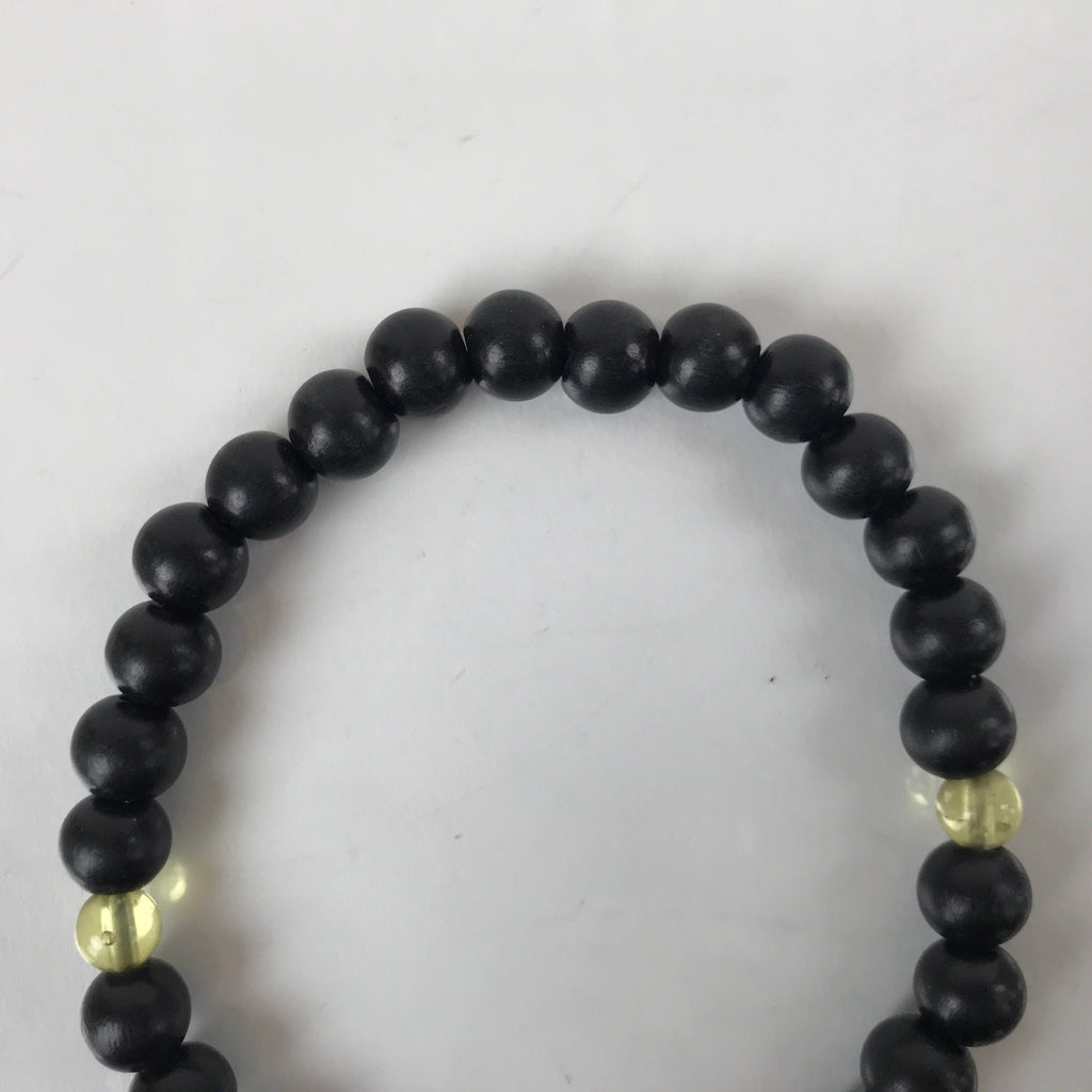 Japanese Buddhist Prayer Bracelet Vtg Rosary Juzu Wooden Beads Brown JZ158