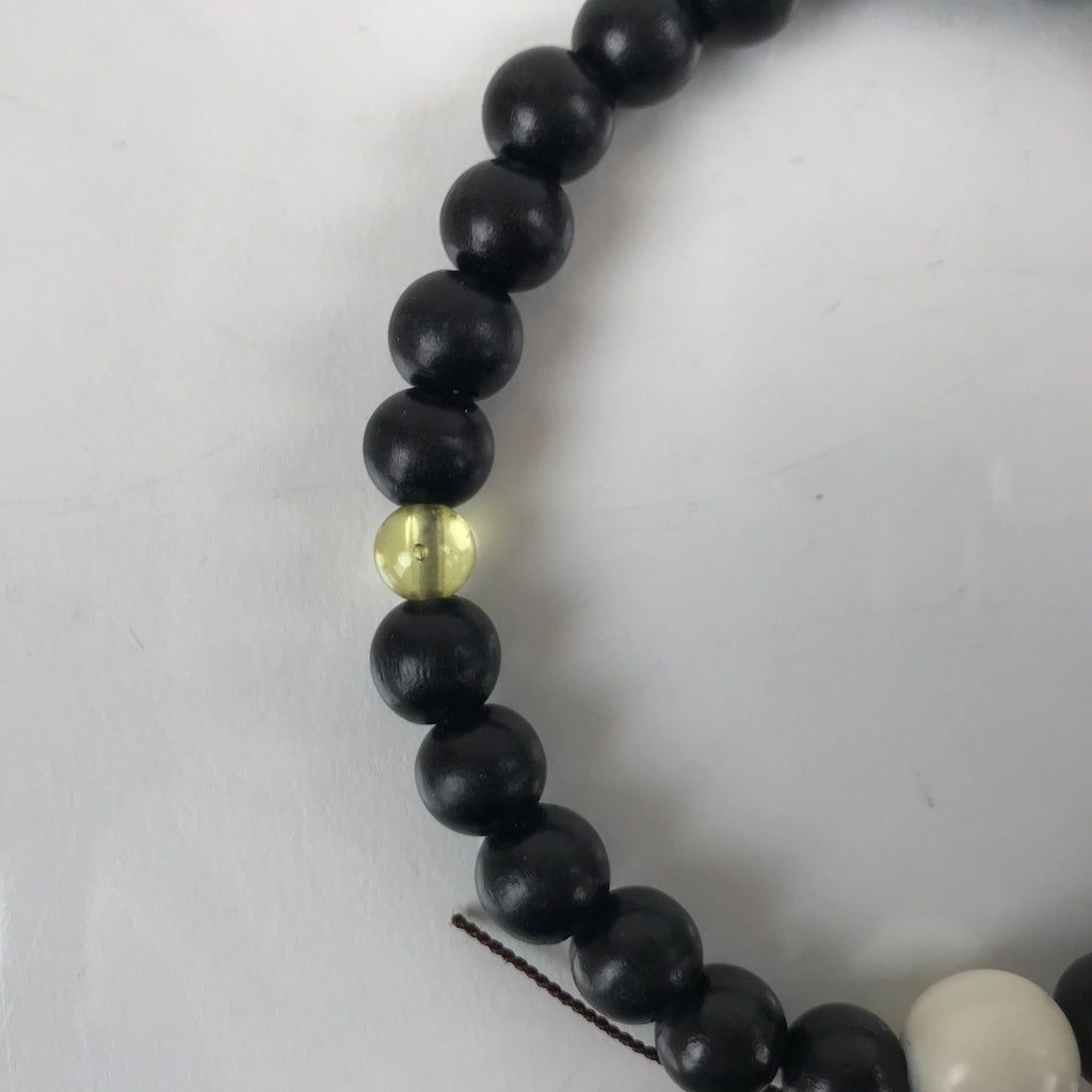 Japanese Buddhist Prayer Bracelet Vtg Rosary Juzu Wooden Beads Brown JZ158