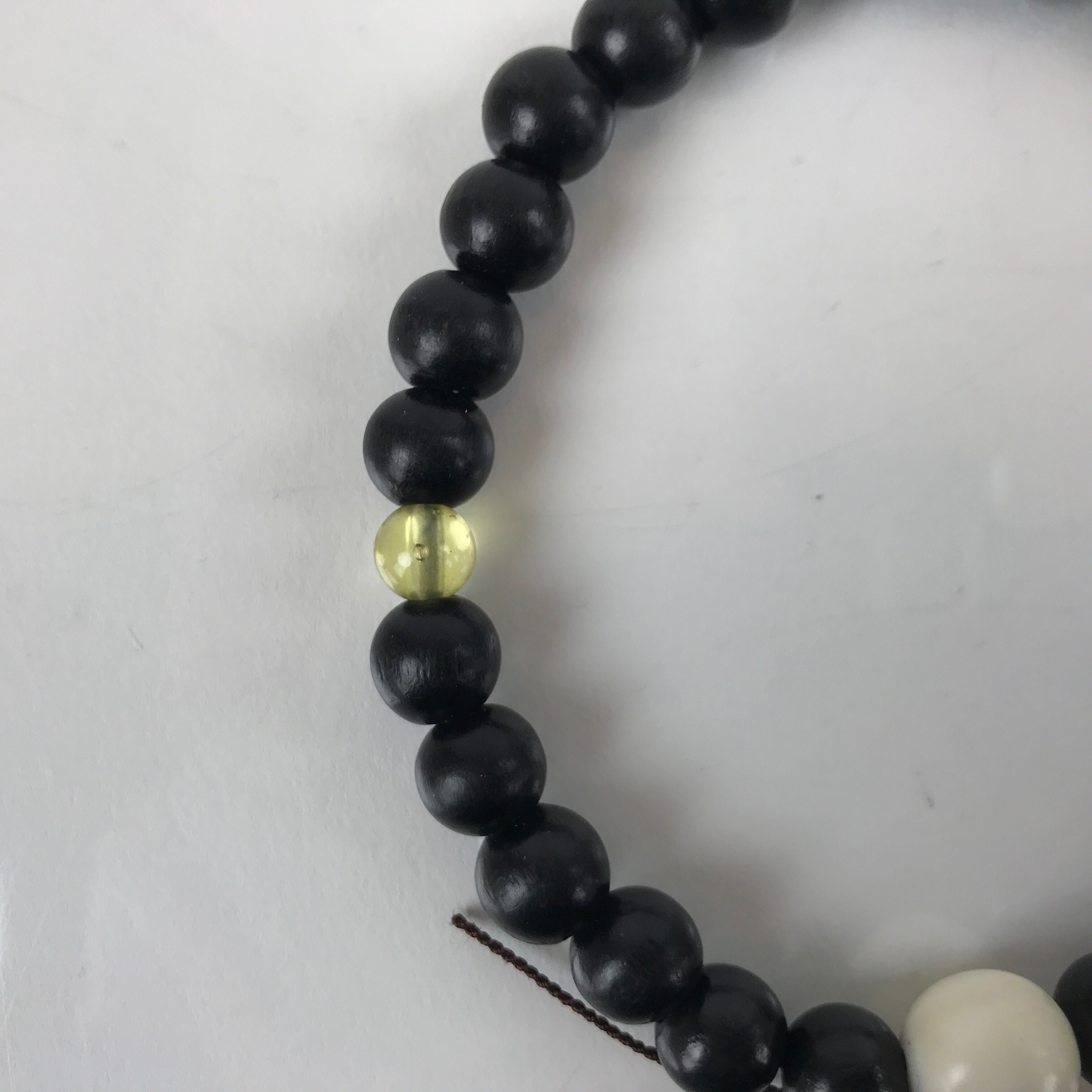Japanese Buddhist Prayer Bracelet Vtg Rosary Juzu Wooden Beads Brown JZ158