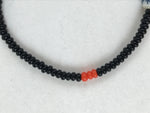 Japanese Buddhist Prayer Bracelet Vtg Rosary Kikoji Temple Black Orange JZ137