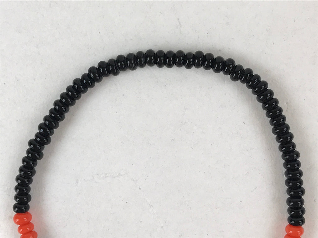 Japanese Buddhist Prayer Bracelet Vtg Rosary Kikoji Temple Black Orange JZ137